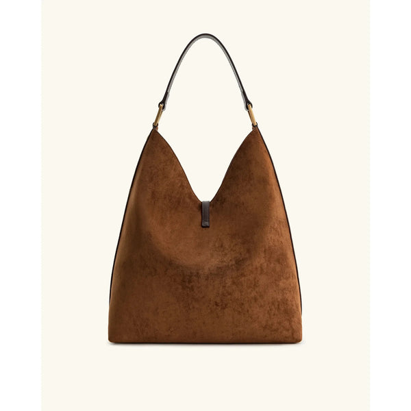 Aria Faux Suede Shoulder Bag Large Capacity - Frimunt Clothing Co.