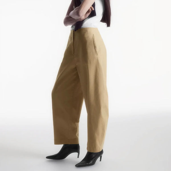 Women's Barrel-Shaped Wide-Leg Tailored Trousers