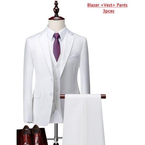 High-end Brand Formal Business Mens Suit Three-piece Groom Wedding Dress Suit 13 Solid Colors - Frimunt Clothing Co.