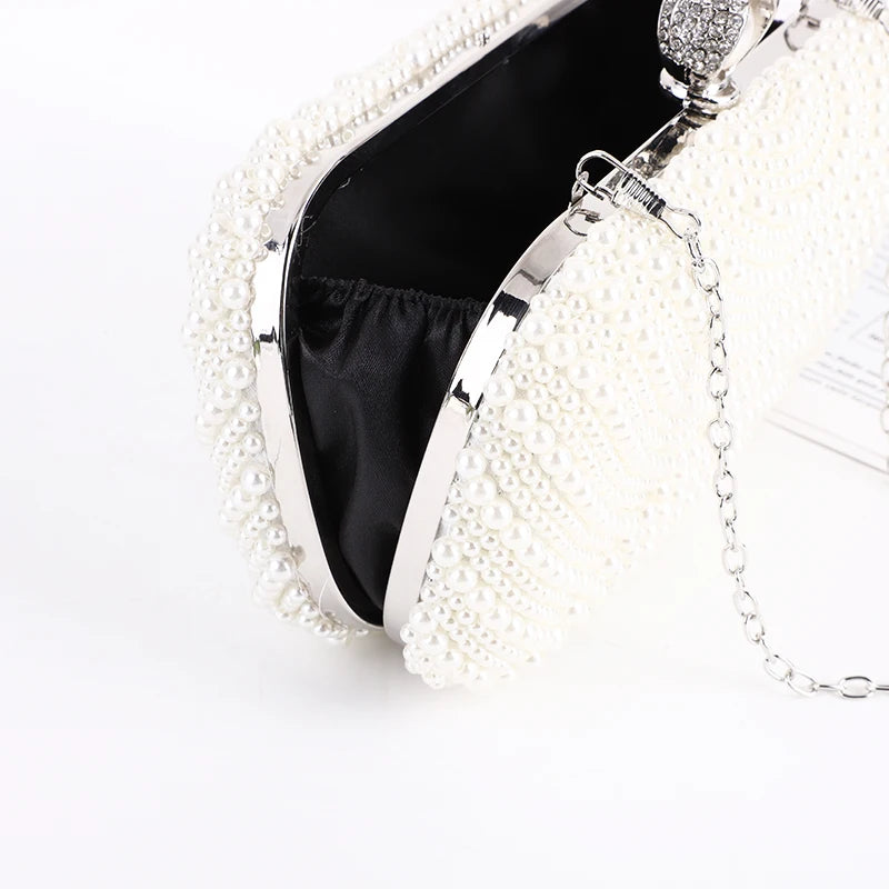 Designer Beaded Pearl Clutch Evening Bags - Frimunt Clothing Co.