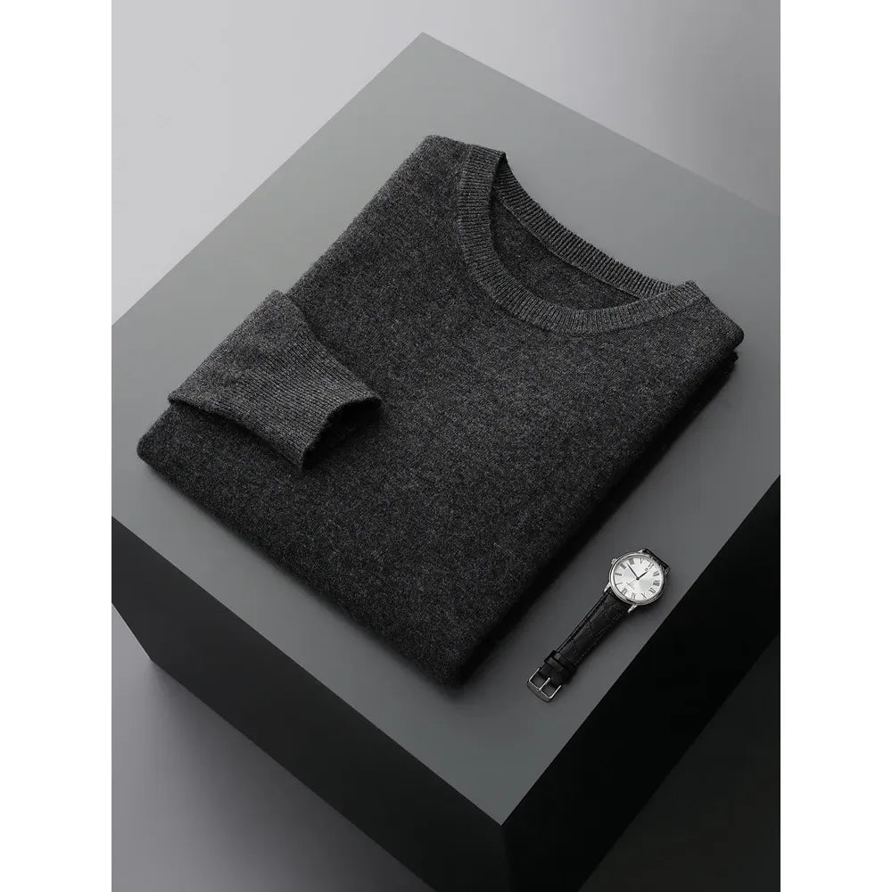 Men's 100% Merino Wool Round Neck Sweater - Frimunt Clothing Co.