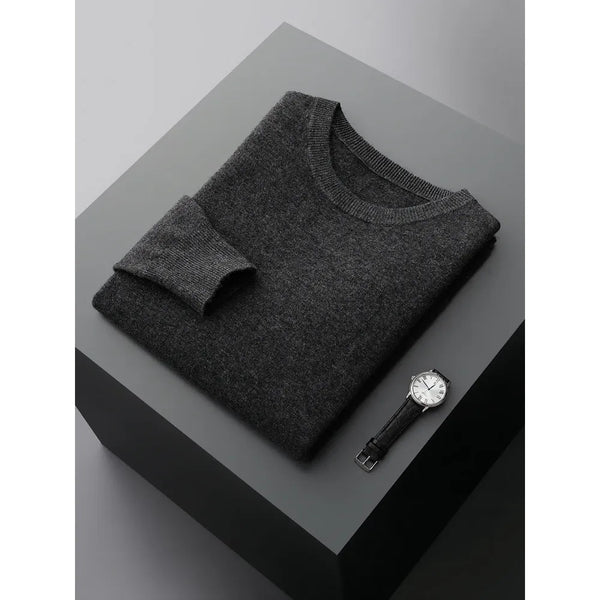 Men's 100% Merino Wool Round Neck Sweater - Frimunt Clothing Co.