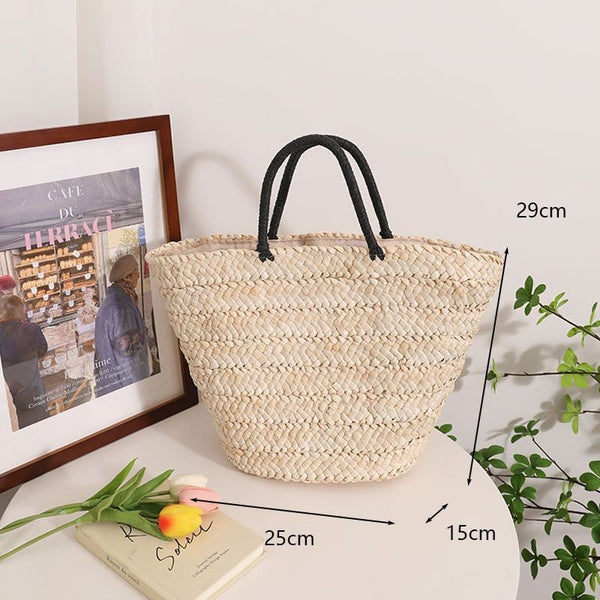 Large Capacity Rattan Handmade Beach Tote Bags Assorted Styles - Frimunt Clothing Co.