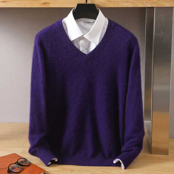 Men’s Merino Wool V-Neck Sweater – Classic Knitwear - Frimunt Clothing Co.