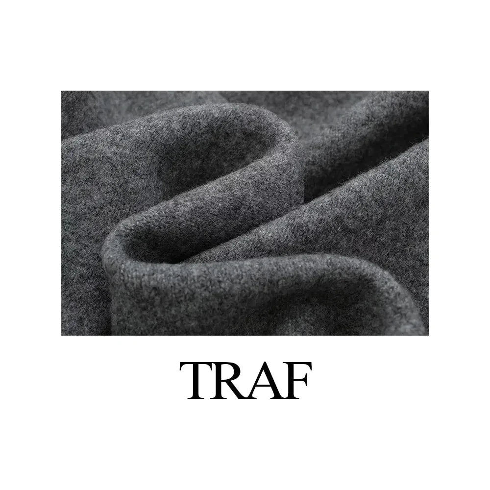 Autumn Winter Women's Gray Knit Pullover Sweaters Long Sleeve O-Neck - Frimunt Clothing Co.