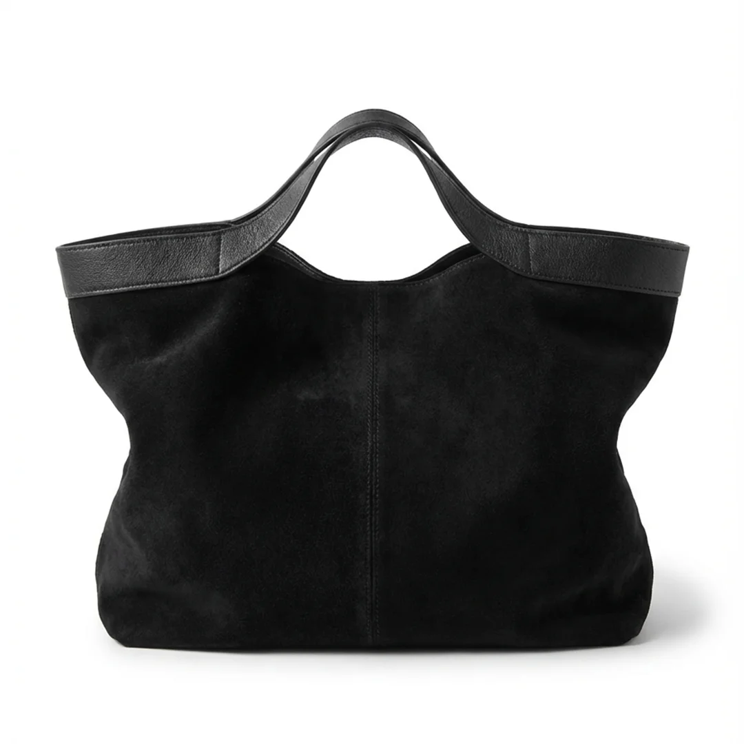 Women's Genuine Suede Leather Tote Bags Luxury Designer Large Handbag