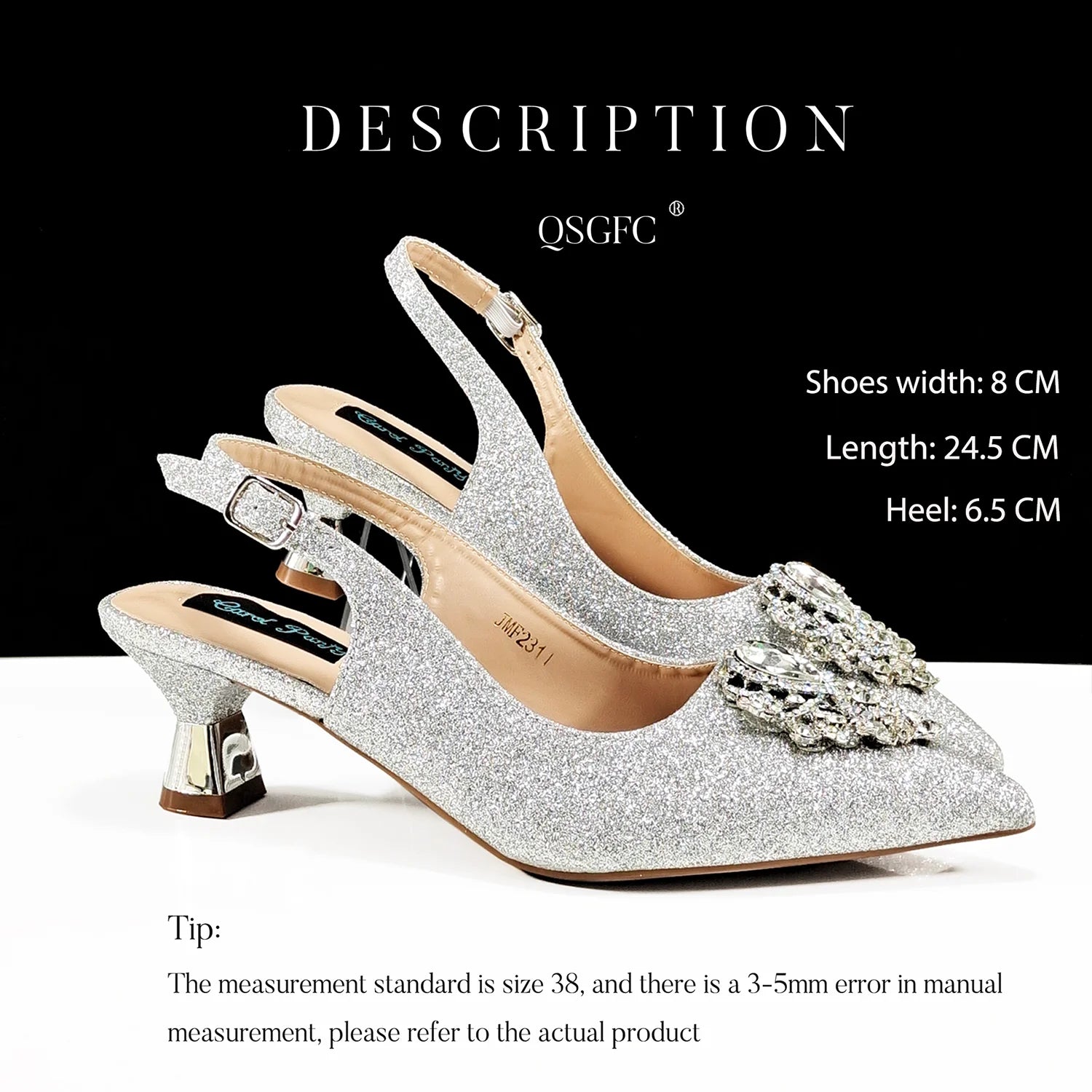 Women's Pointed-Toe Luxury Style High Heels Slingback Shoes With Bag Set - Frimunt Clothing Co.