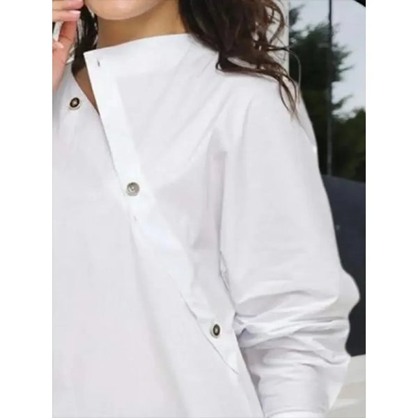 Women's Buttoned Long Sleeves Cotton Shirt Tops