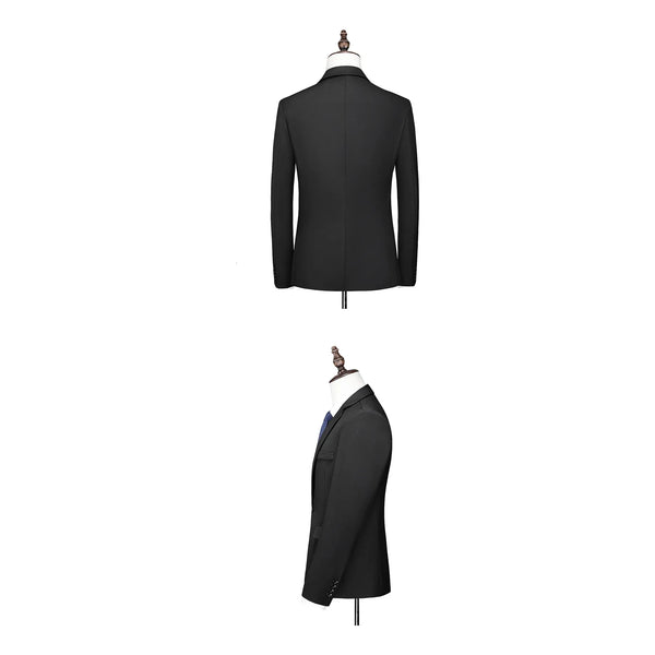 Luxury 3 piece Men Suits Single-Breasted Jacket Formal Dress Men Suit Set (Jacket+Pants+Vest) - Frimunt Clothing Co.