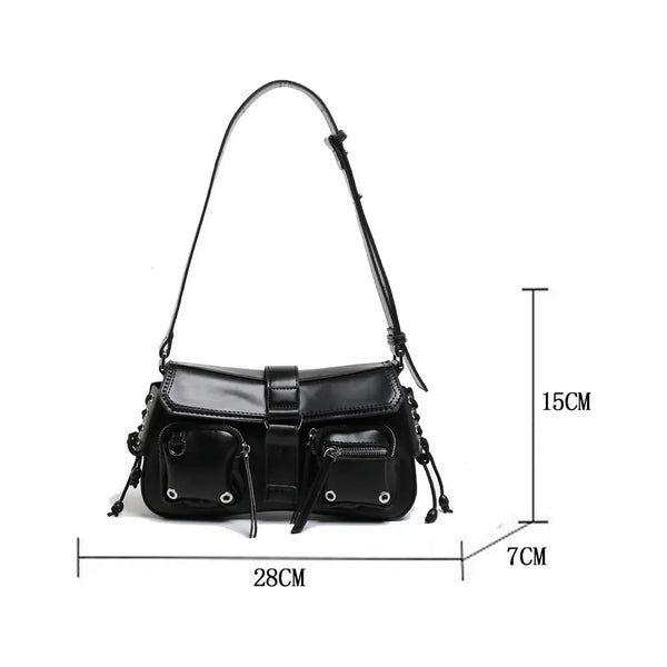 Women's Multiple pockets Eco Leather Underarm Shoulder Bags - Frimunt Clothing Co.