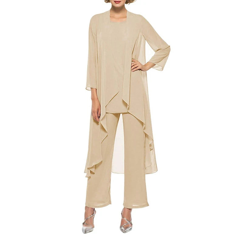 Women's Suit 3 Pieces Sets Long Jacket Top & Pants Dress Formal Events Wedding Party Guest - Frimunt Clothing Co.
