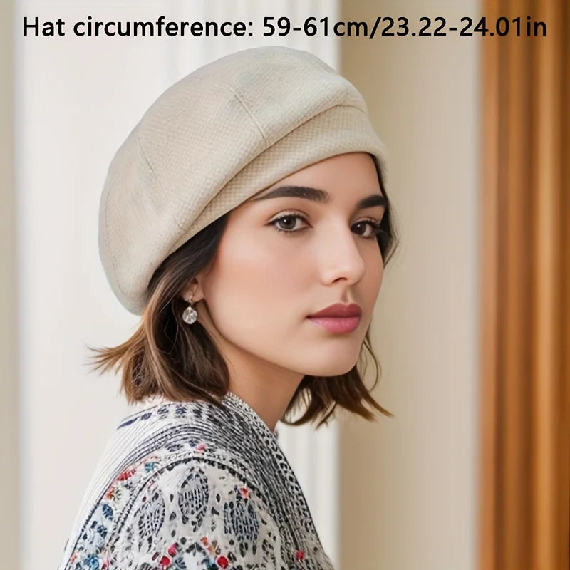 Women's Wool Beret Hats Plaid Autumn Winter Vintage Fashion - Frimunt Clothing Co.
