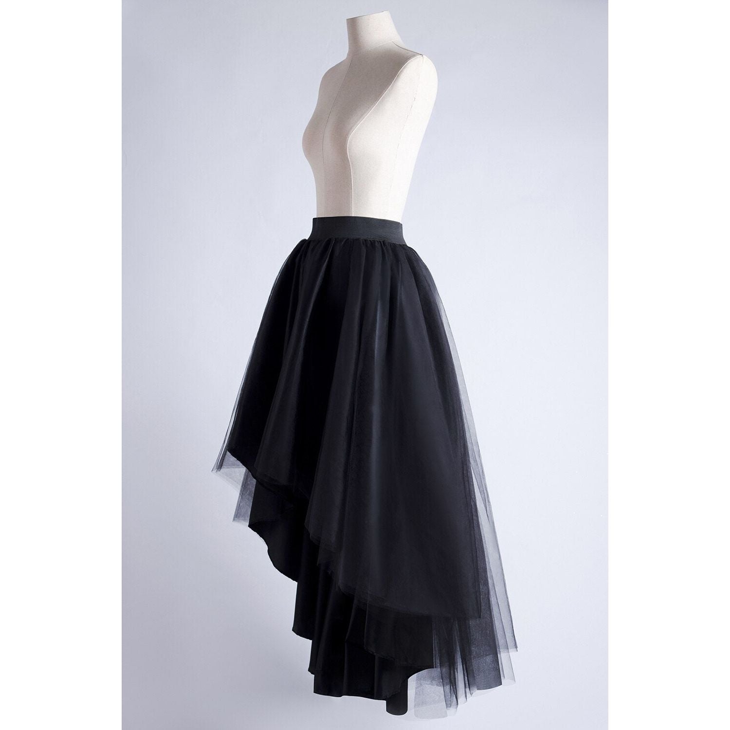 MisShow Women’s Tulle Tutu Maxi Skirt Elastic Waist High Low Mesh Net Party Prom Cocktail Long Skirt - Frimunt Clothing Co.