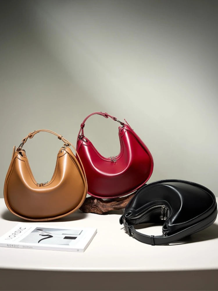 Women's Genuine Leather Shoulder Hobo Bag - Frimunt Clothing Co.