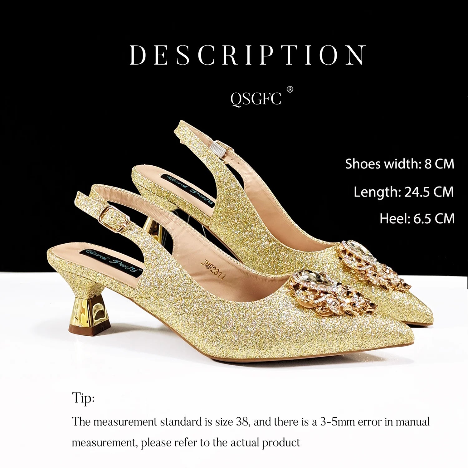 Women's Pointed-Toe Luxury Style High Heels Slingback Shoes With Bag Set - Frimunt Clothing Co.