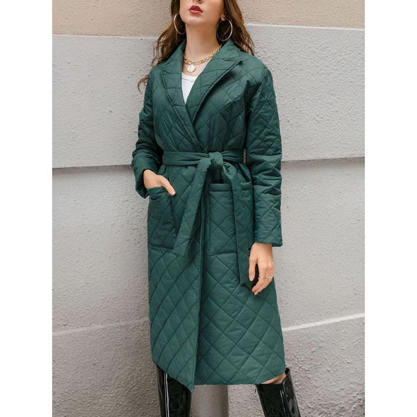 Autumn/Winter Quilted Cotton Padded Long Coat