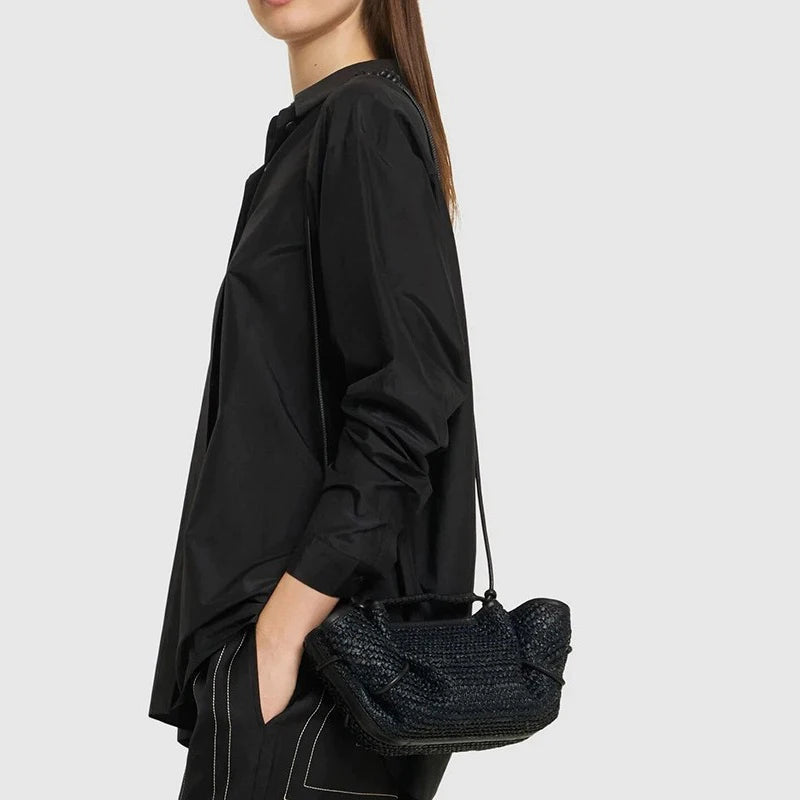 Women's Straw Handbag Luxury Designer Inspired Woven Bag with Long Strap - Frimunt Clothing Co.