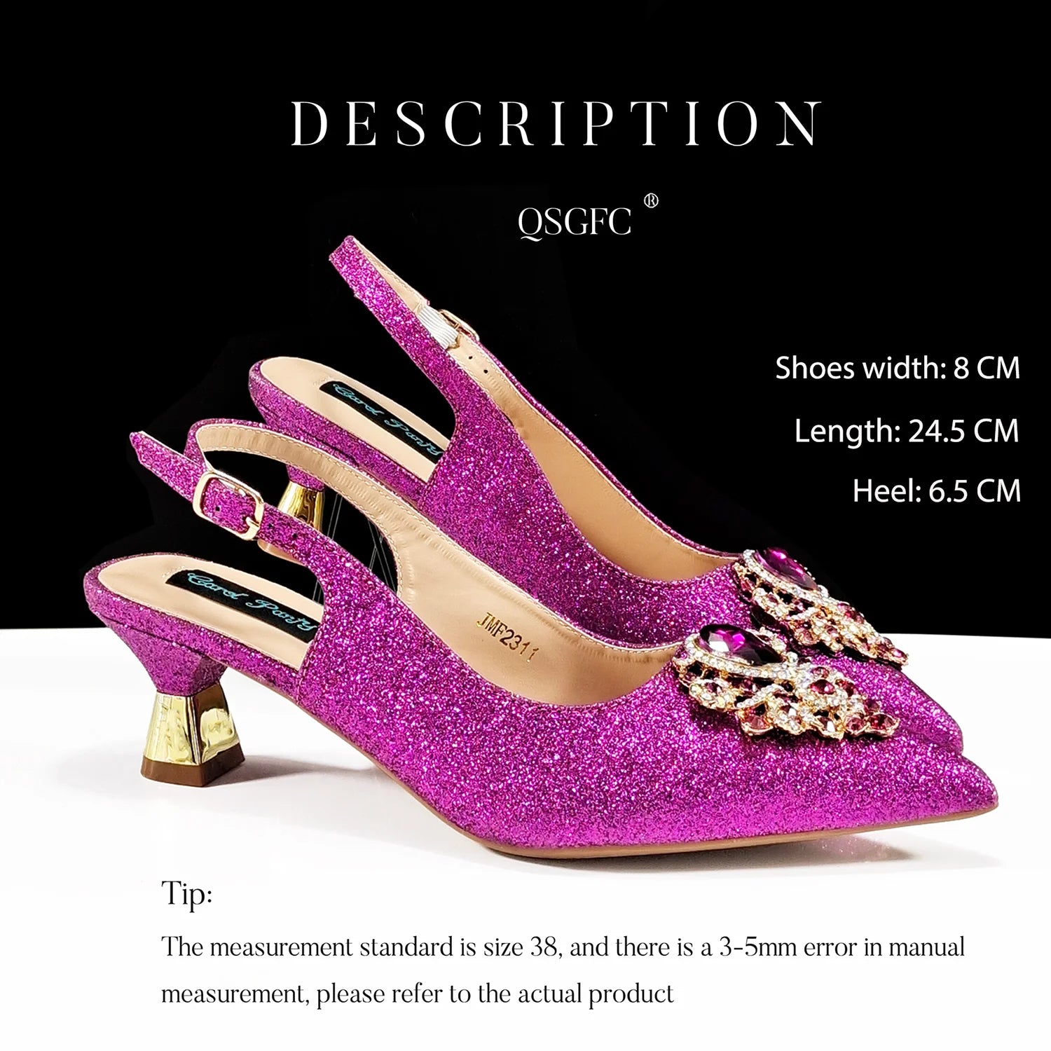 Women's Pointed-Toe Luxury Style High Heels Slingback Shoes With Bag Set - Frimunt Clothing Co.