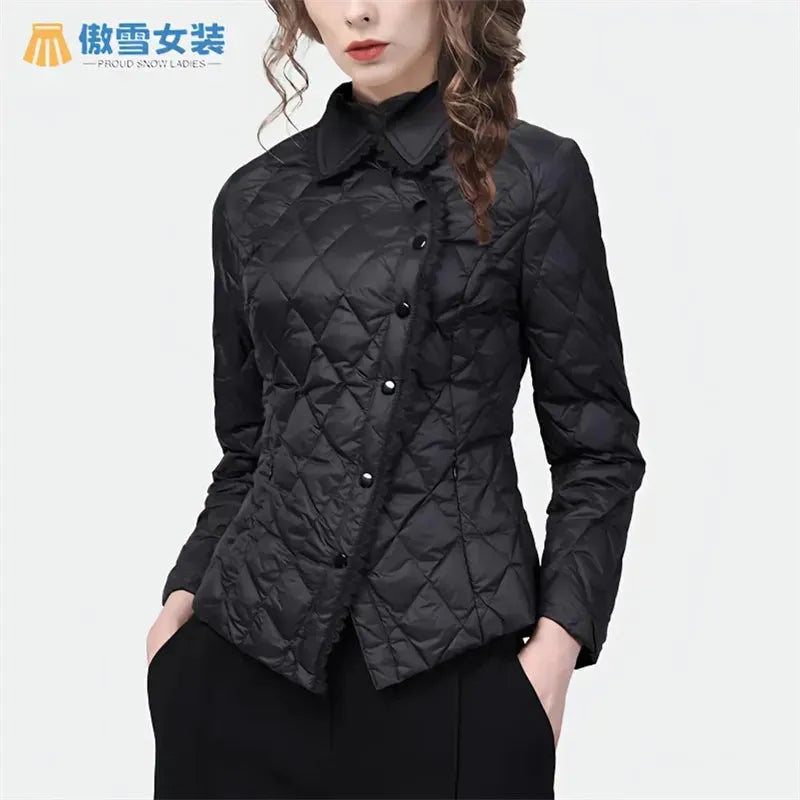 Women's Short Lace Doll Collar Cotton-padded Jacket - Frimunt Clothing Co.
