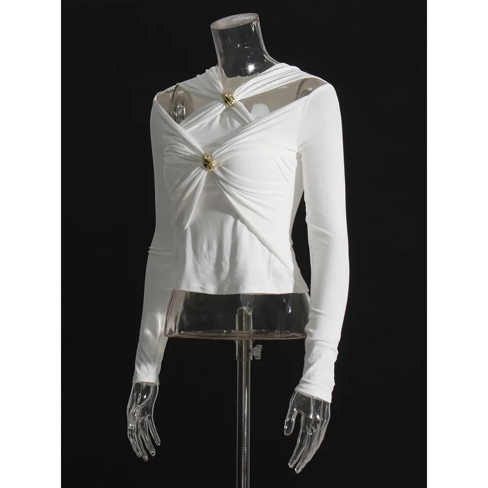 Women Doble Neck Long Sleeve Slimming Tops - Frimunt Clothing Co.