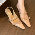 Women's Pointed Toe High-heeled Spring and Summer French Style Slingback Shoes 3 Colors - Frimunt Clothing Co.