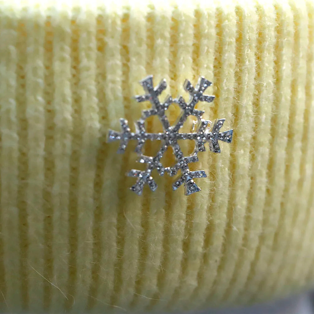 Women's Winter Knit Cuff Hat Real Warm Rabbit Hair Snowflake Pin Solid Colors - Frimunt Clothing Co.