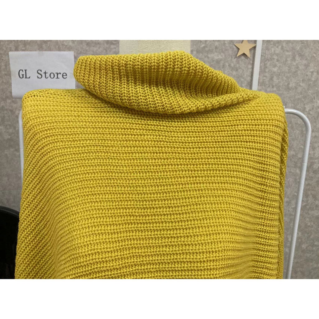 Women's Asymmetric Sweater For Women Turtleneck Long Sleeve Side Split Knitwear - Frimunt Clothing Co.