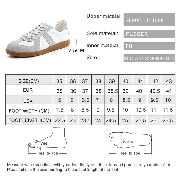 Women's Sneakers Genuine Leather Training Shoes 3 Colors Fall Season