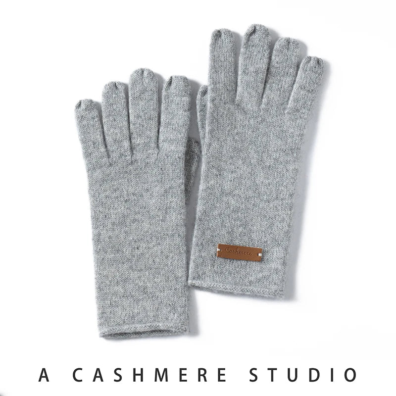 Guantes de invierno para mujer, 100 % cachemira, de alta calidad, de punto elástico, suaves y cálidos.