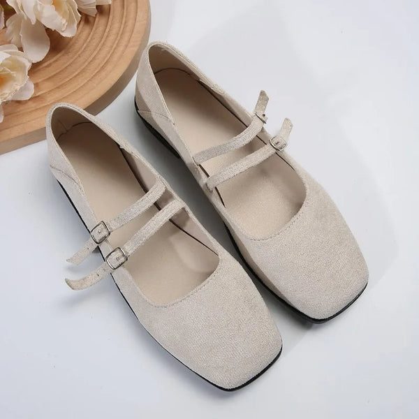 Women's Double Strap Design Mary Jane Flat Shoes 2024 Autumn Fashion