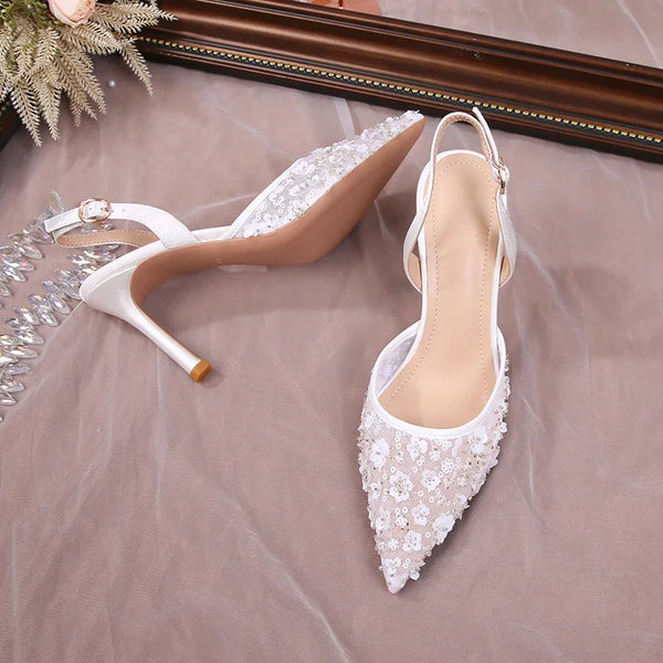 Retro Style Women's Lace Pumps High Heels