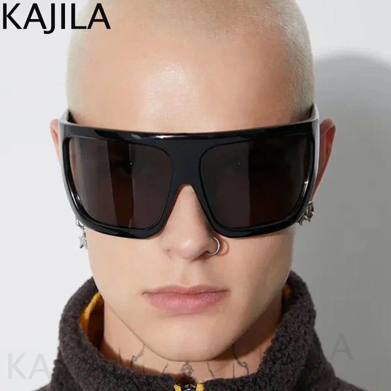 Oversized Shield Sunglasses Men Women New Luxury Brand Designer Y2K UV400 - Frimunt Clothing Co.