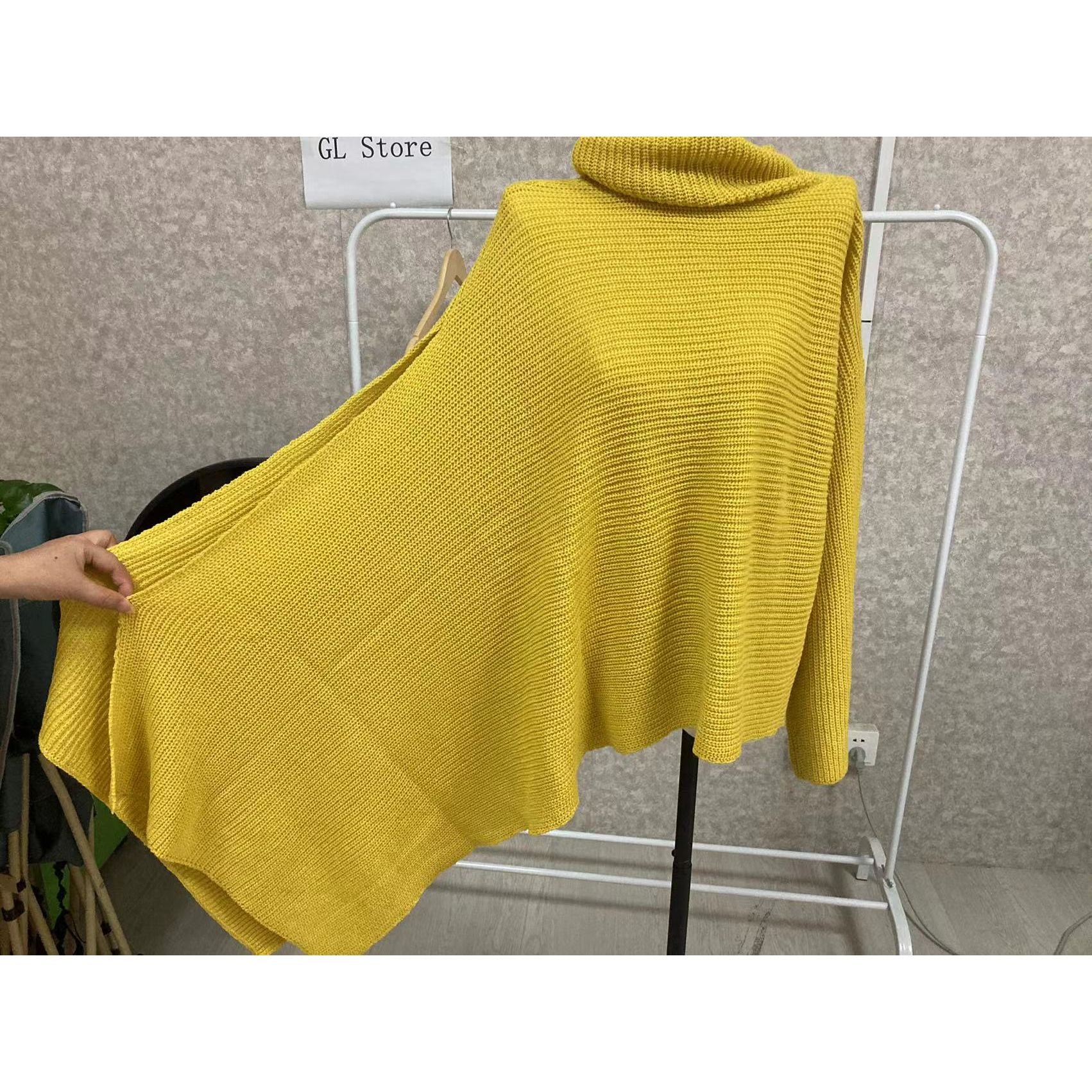 Women's Asymmetric Sweater For Women Turtleneck Long Sleeve Side Split Knitwear - Frimunt Clothing Co.