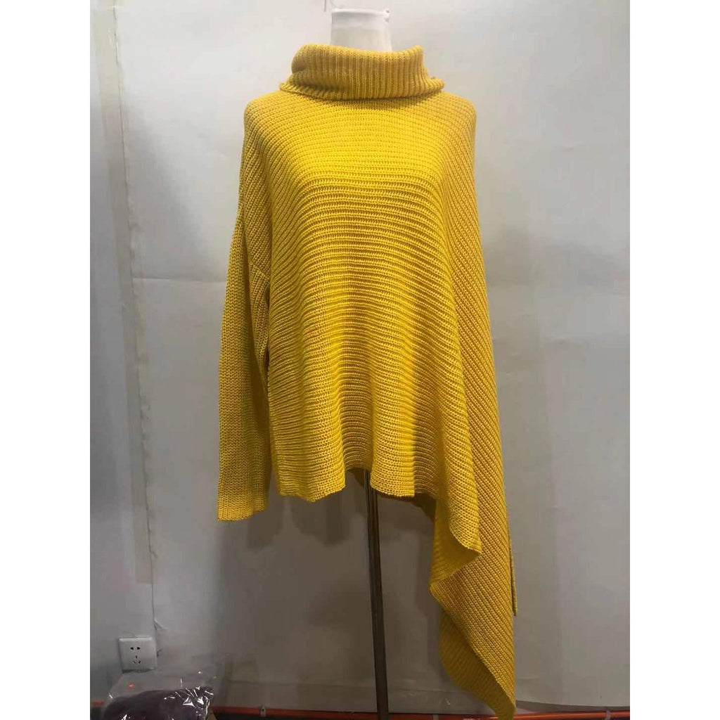 Women's Asymmetric Sweater For Women Turtleneck Long Sleeve Side Split Knitwear - Frimunt Clothing Co.