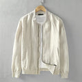 Men's Retro 100% Linen Jackets Baseball Collar Casual Solid Colors  Zip Up Jacket - Frimunt Clothing Co.