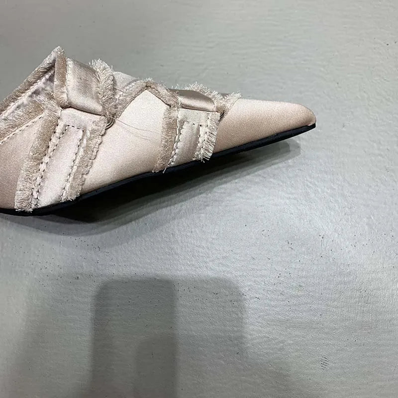 Women's Pointed Toe Kitten Heels Mules Spring Summer Fashion - Frimunt Clothing Co.