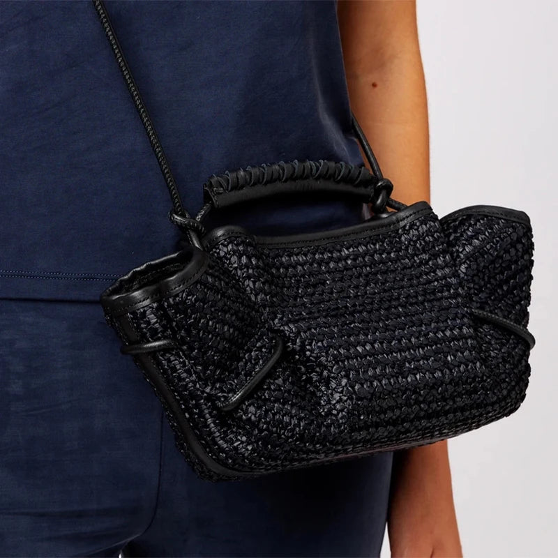 Women's Straw Handbag Luxury Designer Inspired Woven Bag with Long Strap - Frimunt Clothing Co.
