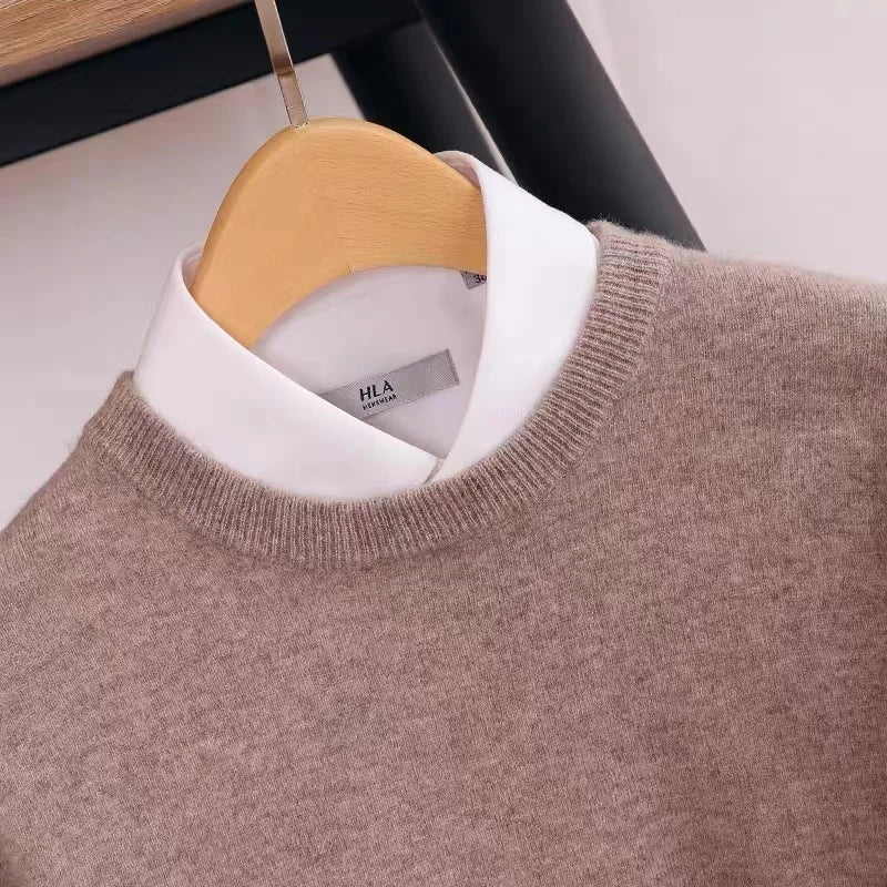 Men's 100% Merino Wool Round Neck Sweater - Frimunt Clothing Co.