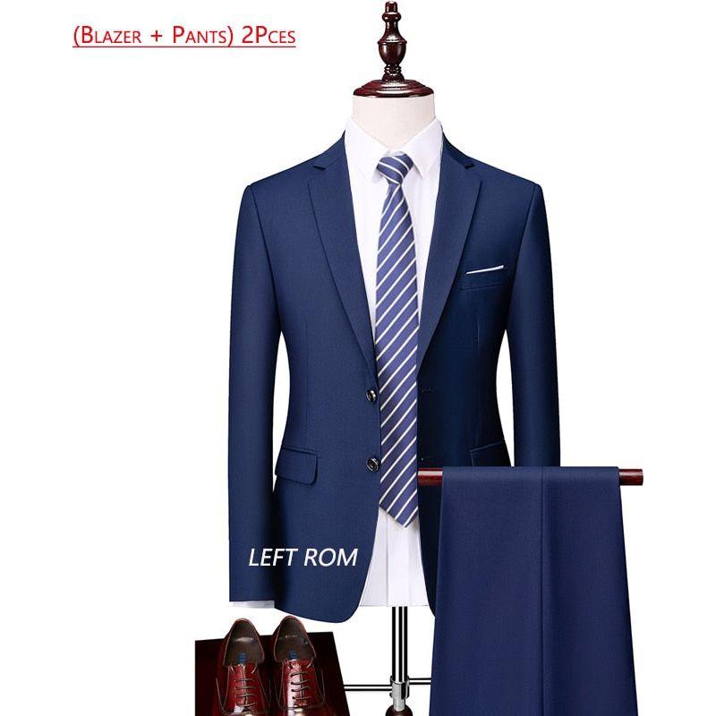High-end Brand Formal Business Mens Suit Three-piece Groom Wedding Dress Suit 13 Solid Colors - Frimunt Clothing Co.