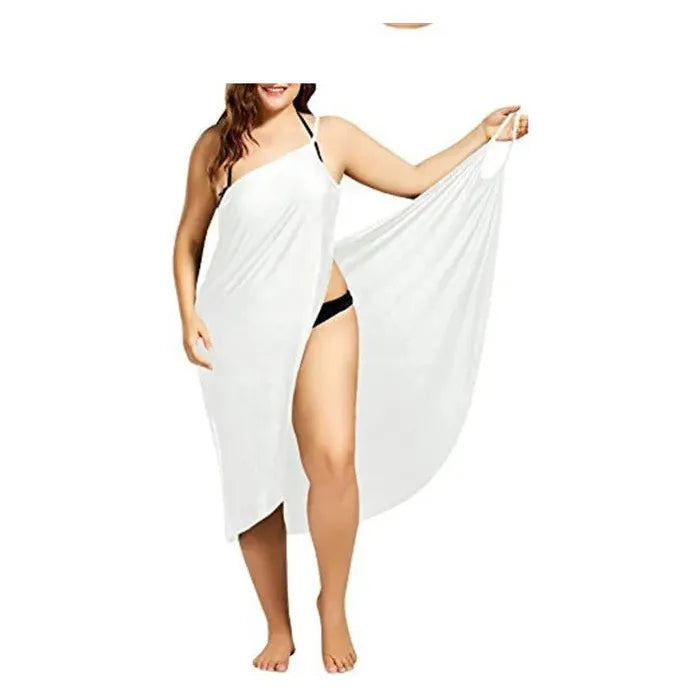 Women's Summer Beach Solid Color Wrap Dress Sun Protection Bikini Cover Up - Frimunt Clothing Co.