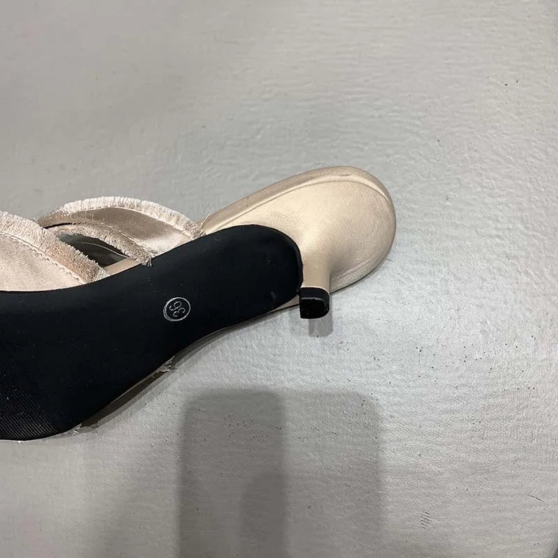 Women's Pointed Toe Kitten Heels Mules Spring Summer Fashion - Frimunt Clothing Co.