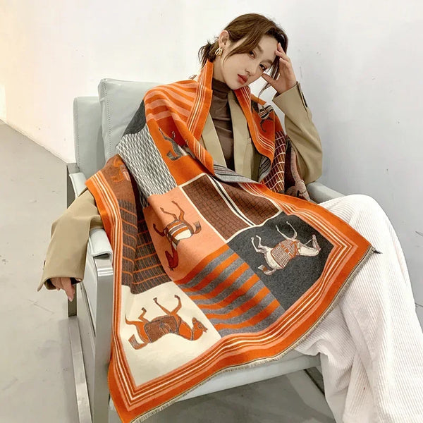 Women's Winter Scarf Luxury  Design Warm Pashmina Blanket