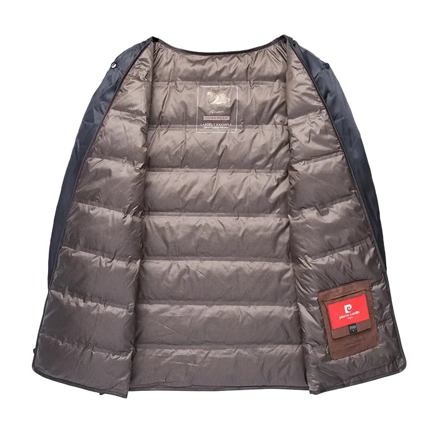 Men's Insulated Wool-Blend Winter Coat Mid-Long Style With Removable Down Filled Liner