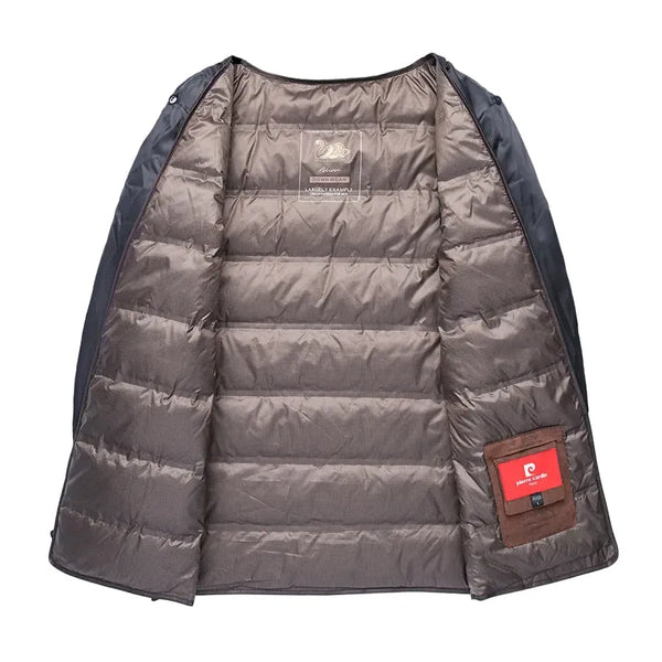 Men's Insulated Wool-Blend Winter Coat Mid-Long Style With Removable Down Filled Liner