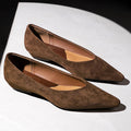 New Women's Pointed Toe Suede Low Heeled Wedge Shoes