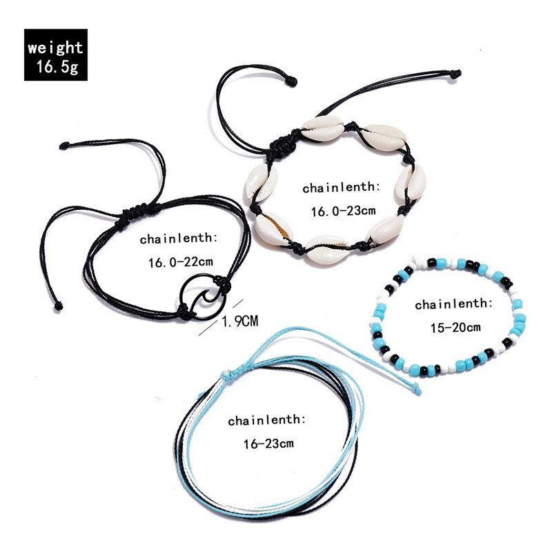 ZOSHI 4pc/set Bohemia Shell Chains Anklet Set For Women Gold Plated Summer Beach Jewelry - Frimunt Clothing Co.