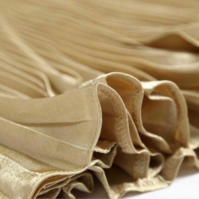 Elegant Long Pleated Bright Satin Skirts - Frimunt Clothing Co.