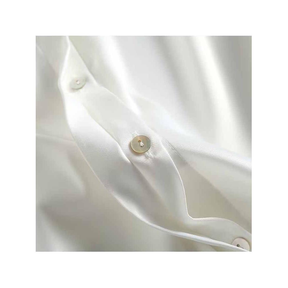 Women 2023 New Fashion Satin Casual Loose Long Sleeve Button-up Chic Shirts - Frimunt Clothing Co.