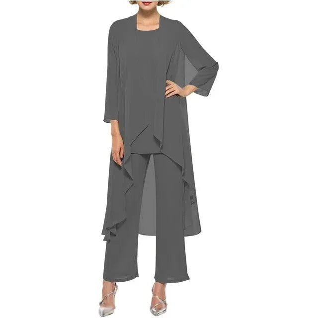 Women's Suit 3 Pieces Sets Long Jacket Top & Pants Dress Formal Events Wedding Party Guest - Frimunt Clothing Co.
