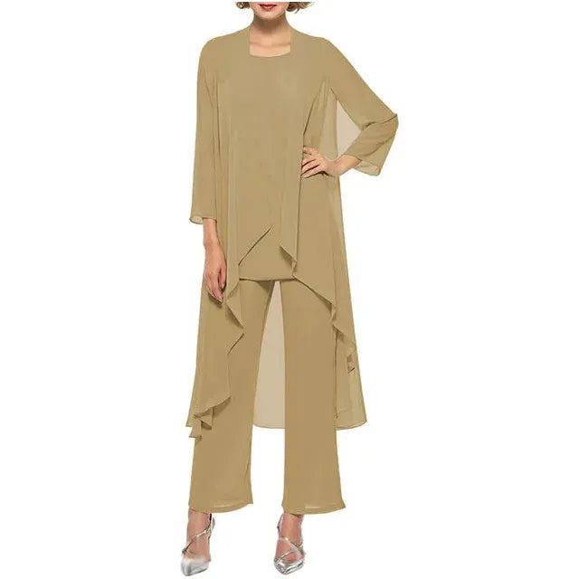 Women's Suit 3 Pieces Sets Long Jacket Top & Pants Dress Formal Events Wedding Party Guest - Frimunt Clothing Co.